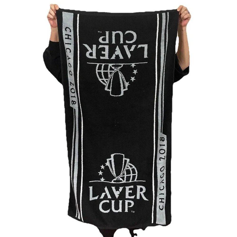 Laver Cup Bath Towel 2018 Chicago “RARE” 45x24 Black